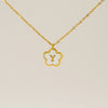 Wholesale Jewelry Basic Classic Style Letter Flower 304 Stainless Steel Shell 18K Gold Plated Plating Inlay Pendant Necklace