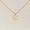 Wholesale Jewelry Basic Classic Style Letter Flower 304 Stainless Steel Shell 18K Gold Plated Plating Inlay Pendant Necklace