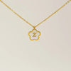 Wholesale Jewelry Basic Classic Style Letter Flower 304 Stainless Steel Shell 18K Gold Plated Plating Inlay Pendant Necklace