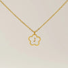Wholesale Jewelry Basic Classic Style Letter Flower 304 Stainless Steel Shell 18K Gold Plated Plating Inlay Pendant Necklace