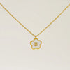 Wholesale Jewelry Basic Classic Style Letter Flower 304 Stainless Steel Shell 18K Gold Plated Plating Inlay Pendant Necklace