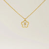 Wholesale Jewelry Basic Classic Style Letter Flower 304 Stainless Steel Shell 18K Gold Plated Plating Inlay Pendant Necklace