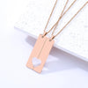 Wholesale Jewelry Basic Customization Laser Engraving Solid Color Long Strip 201 Stainless Steel Plating Pendant Necklace Cable Chain