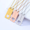 Wholesale Jewelry Basic Customization Laser Engraving Solid Color Long Strip 201 Stainless Steel Plating Pendant Necklace Cable Chain
