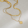 Wholesale Jewelry Basic Geometric Floral 304 Stainless Steel Double Layer Necklaces