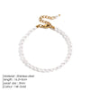 Wholesale Jewelry Basic Modern Style Classic Style Geometric 304 Stainless Steel Artificial Pearl 14K Gold Plated Beaded Bracelets