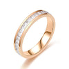 Wholesale Jewelry Basic Modern Style Classic Style Geometric Titanium Steel Zircon Inlay Rings