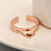 Wholesale Jewelry Basic Preppy Style Simple Style Heart Shape Roman Numeral 304 Stainless Steel Rose Gold Plated Charm Rings Open Rings