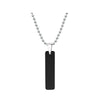 Wholesale Jewelry Basic Simple Style Geometric Customization Laser Engraving Long Strip 201 Stainless Steel Plating Pendant Necklace Ball Chain