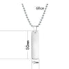 Wholesale Jewelry Basic Simple Style Geometric Customization Laser Engraving Long Strip 201 Stainless Steel Plating Pendant Necklace Ball Chain