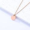 Wholesale Jewelry Basic Simple Style Round Customization Laser Engraving 201 Stainless Steel Plating Pendant Necklace Cable Chain