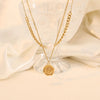 Wholesale Jewelry Beach Commute Starfish Flower 304 Stainless Steel Pearl 18K Gold Plated Plating Inlay Double Layer Necklaces