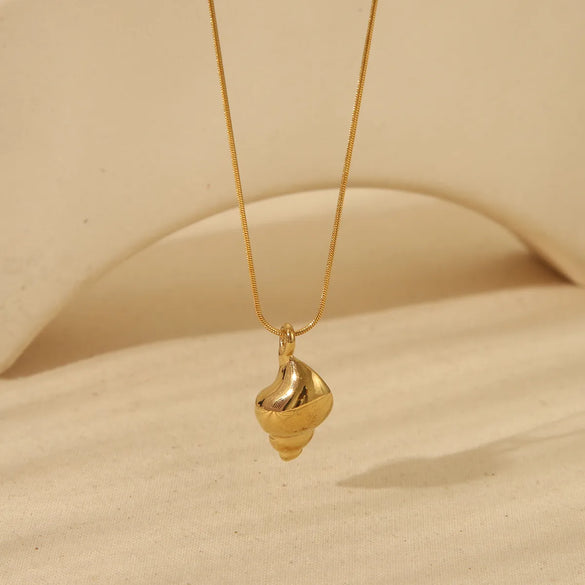 Wholesale Jewelry Beach Commute Turtle Flower Snail 304 Stainless Steel 18K Gold Plated Pendant Necklace