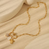 Wholesale Jewelry Beach Commute Turtle Flower Snail 304 Stainless Steel 18K Gold Plated Pendant Necklace