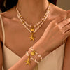 Wholesale Jewelry Beach Ocean Style Shell Starfish Pendant Stainless Steel Geometric Electroplated Necklace Bracelet