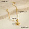 Wholesale Jewelry Beach Ocean Style Shell Starfish Pendant Stainless Steel Geometric Electroplated Necklace Bracelet