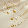 Wholesale Jewelry Beach Ocean Style Shell Starfish Pendant Stainless Steel Geometric Electroplated Necklace Bracelet