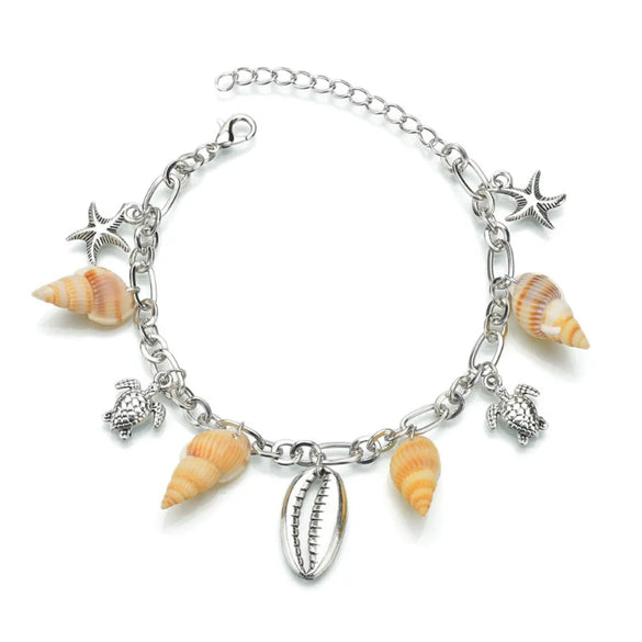 Wholesale Jewelry Beach Simple Style Shell Alloy Anklet