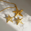 Wholesale Jewelry Beach Simple Style Starfish 304 Stainless Steel Hemp Flowers Chain Earrings Necklace
