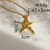 Wholesale Jewelry Beach Simple Style Starfish 304 Stainless Steel Hemp Flowers Chain Earrings Necklace