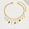 Wholesale Jewelry Beach Sweet Devil'S Eye Copper Rhinestones 18K Gold Plated Inlay Anklet