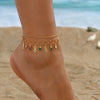 Wholesale Jewelry Beach Sweet Devil'S Eye Copper Rhinestones 18K Gold Plated Inlay Anklet