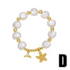Wholesale Jewelry Beaded Shell Starfish Ocean Style Copper Goldplated Geometric Bracelet