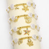 Wholesale Jewelry Beaded Shell Starfish Ocean Style Copper Goldplated Geometric Bracelet