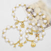Wholesale Jewelry Beaded Shell Starfish Ocean Style Copper Goldplated Geometric Bracelet