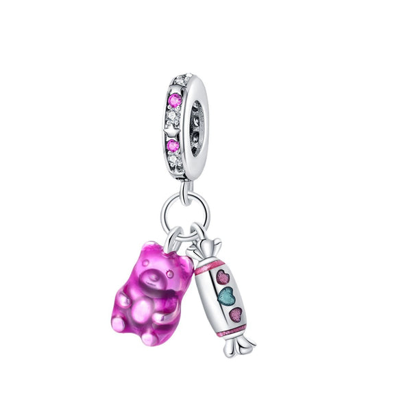 Wholesale Jewelry Beads Accessories Bracelet 925 Silver Plated Copper Dripping Oil Fruit Food Style