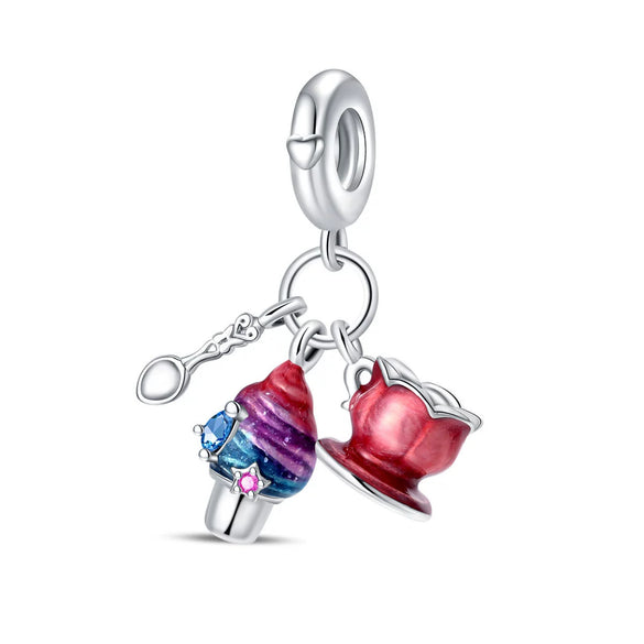 Wholesale Jewelry Beads Accessories Bracelet 925 Silver Plated Copper Dripping Oil Fruit Food Style