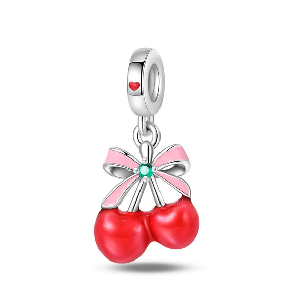 Wholesale Jewelry Beads Accessories Bracelet 925 Silver Plated Copper Dripping Oil Fruit Food Style