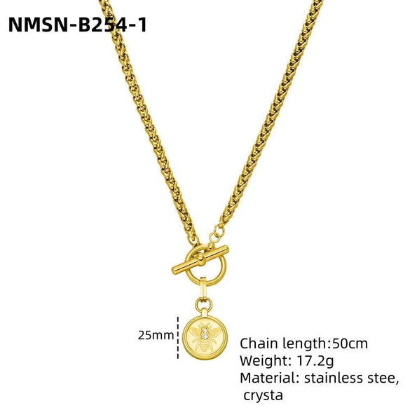 Wholesale Jewelry Bee Stainless Steel 18K Gold Plated Necklace For Women