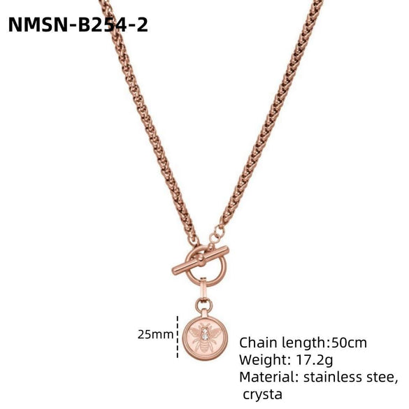 Wholesale Jewelry Bee Stainless Steel 18K Gold Plated Necklace For Women