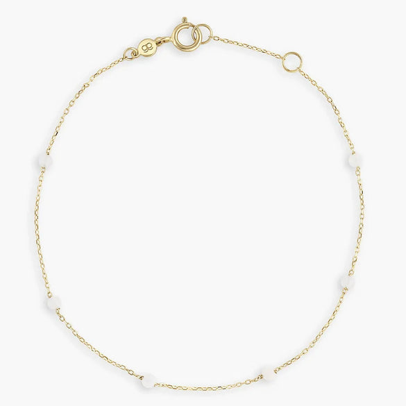 Wholesale Jewelry Bohemian Niche Copper Geometric Rice Bead Bracelet Highgrade Gold Plated Electroplating For Women