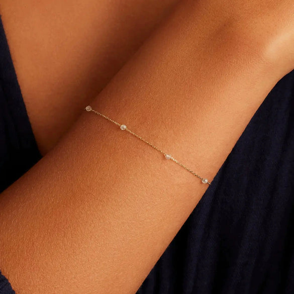 Wholesale Jewelry Bohemian Niche Copper Geometric Rice Bead Bracelet Highgrade Gold Plated Electroplating For Women