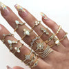 Wholesale Jewelry Bohemian Retro Alloy Ring With Diamond And Sixpointed Star Geometric Design