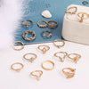 Wholesale Jewelry Bohemian Retro Alloy Ring With Diamond And Sixpointed Star Geometric Design