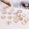 Wholesale Jewelry Bohemian Retro Alloy Ring With Diamond And Sixpointed Star Geometric Design