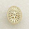 Wholesale Jewelry Bohemian Retro Oval Geometric Flower Cut Out Stainless Steel 18K Gold Plated Ring