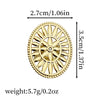 Wholesale Jewelry Bohemian Retro Oval Geometric Flower Cut Out Stainless Steel 18K Gold Plated Ring