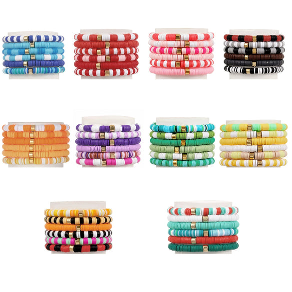 Wholesale Jewelry Bohemian Soft Pottery Geometric Bracelet