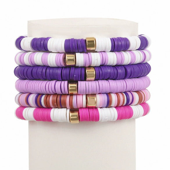 Wholesale Jewelry Bohemian Soft Pottery Geometric Bracelet