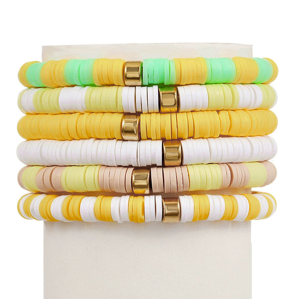 Wholesale Jewelry Bohemian Soft Pottery Geometric Bracelet