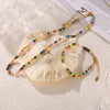Wholesale Jewelry Bohemian Style Freshwater Pearl Natural Stone Beaded 316L Stainless Steel Necklace Bracelet Electroplated