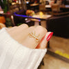 Wholesale Jewelry Bow Open Ring Copper Microinlaid Zircon Unisex Women's