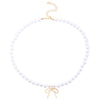 Wholesale Jewelry Bow Stainless Steel Imitation Pearls Electroplated Snake Bone Chain Earrings Bracelet Necklace Choker For Female
