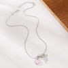 Wholesale Jewelry Bow Stainless Steel Imitation Pearls Electroplated Snake Bone Chain Earrings Bracelet Necklace Choker For Female