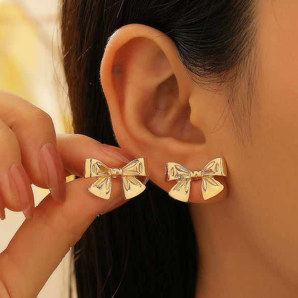 Wholesale Jewelry Bow Stainless Steel Imitation Pearls Electroplated Snake Bone Chain Earrings Bracelet Necklace Choker For Female