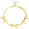 Wholesale Jewelry Bow Stainless Steel Imitation Pearls Electroplated Snake Bone Chain Earrings Bracelet Necklace Choker For Female